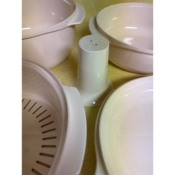 Vintage Tupperware 5 PC Stack Cooker Set Cookbook Microwave Cooking - Picture 5 of 10